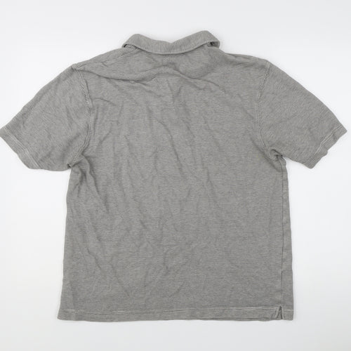Fraser Mens Grey Striped Polo Shirt XL Short Sleeve Casual Top