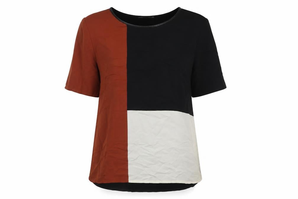 Front view of Oasis Women's Colourblock Short Sleeve T-Shirt Medium