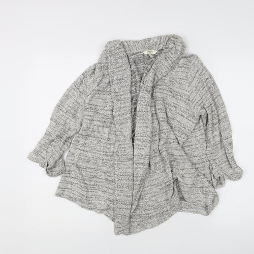 Fat Face Women's Grey Chunky Knit Open Cardigan Size 12
