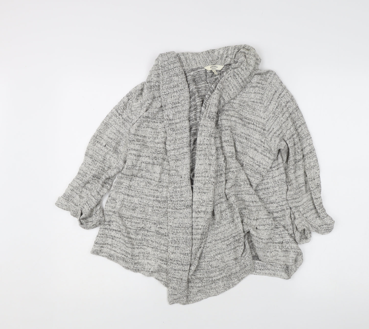 Fat Face Women's Grey Chunky Knit Open Cardigan Size 12