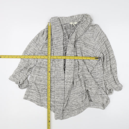 Fat Face Women's Grey Chunky Knit Open Cardigan Size 12