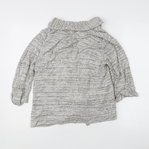 Fat Face Women's Grey Chunky Knit Open Cardigan Size 12