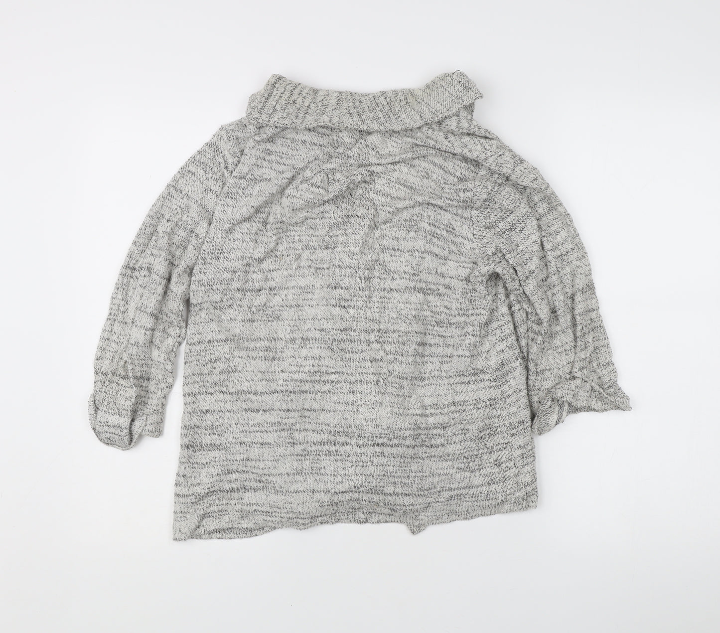 Fat Face Women's Grey Chunky Knit Open Cardigan Size 12