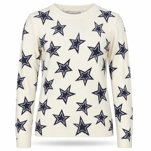 Marks and Spencer Women's Ivory Star Print Crew Neck Jumper Size 6