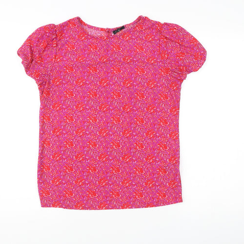 Next Women's Multicoloured Floral Blouse Size 8 Short Sleeve