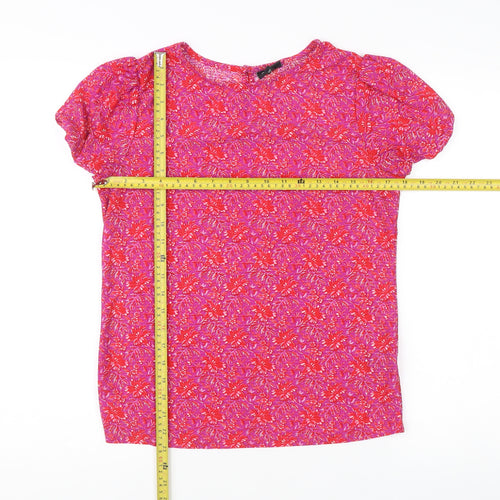 Next Women's Multicoloured Floral Blouse Size 8 Short Sleeve