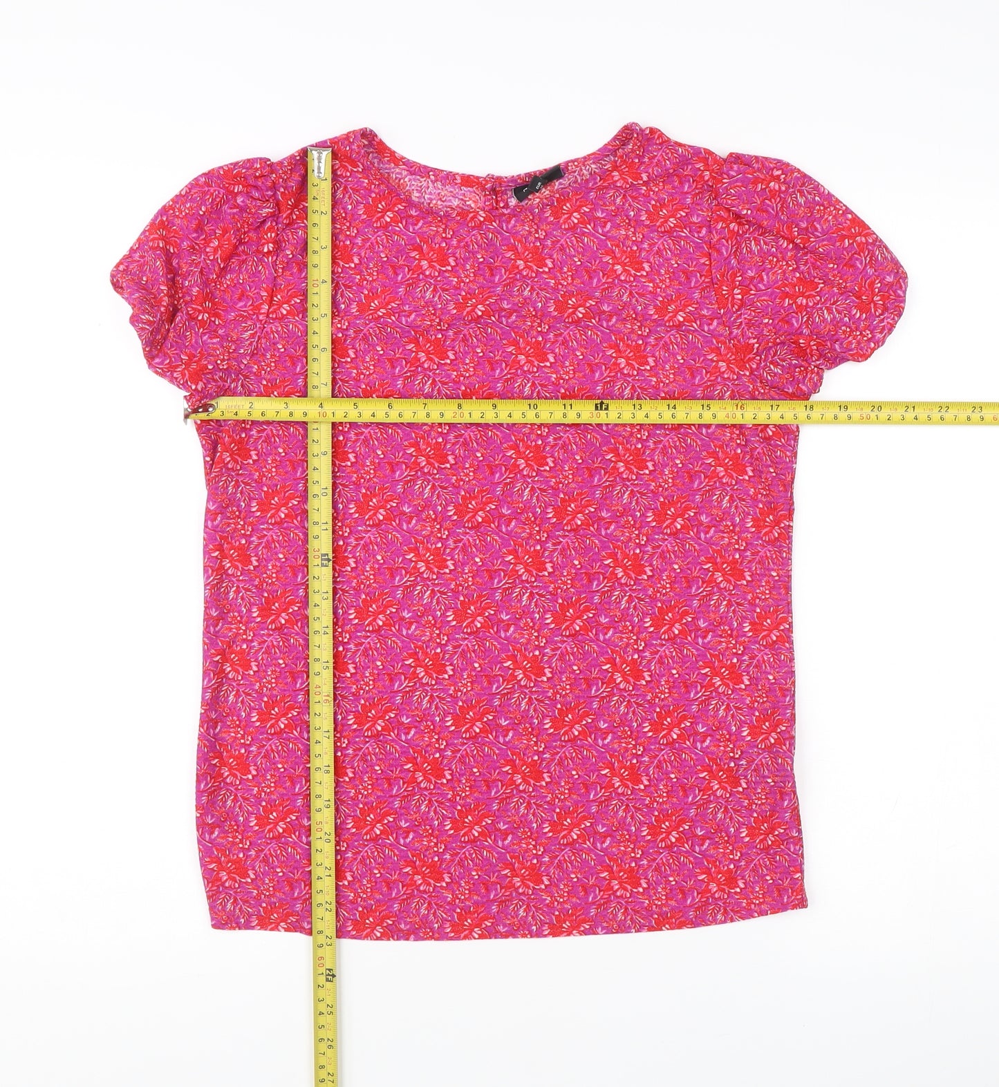 Next Women's Multicoloured Floral Blouse Size 8 Short Sleeve