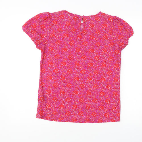 Next Women's Multicoloured Floral Blouse Size 8 Short Sleeve