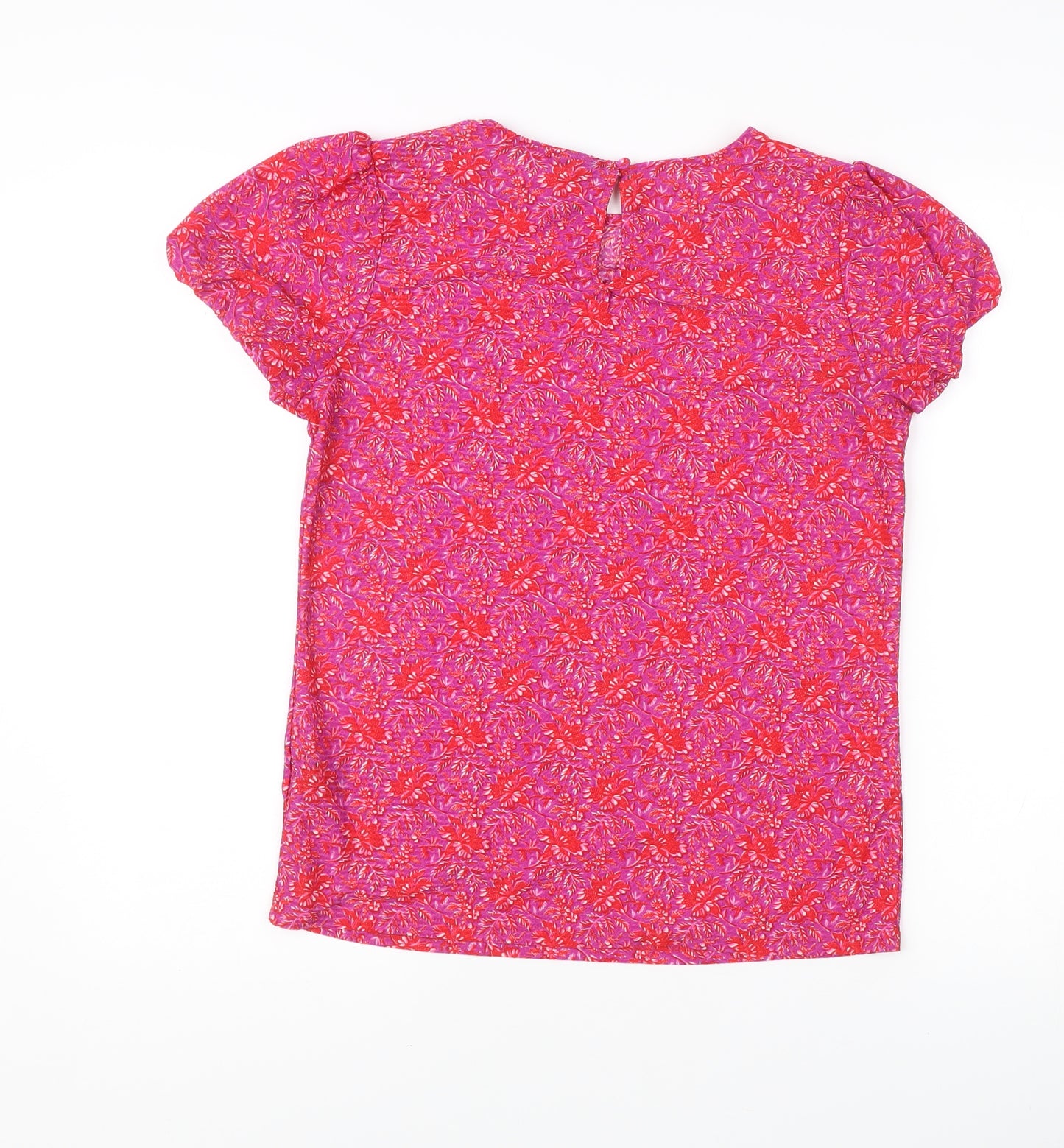 Next Women's Multicoloured Floral Blouse Size 8 Short Sleeve