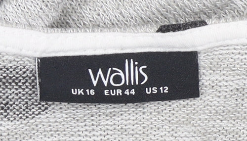 Wallis Women’s Grey Polka Dot 3/4 Sleeve Knit Jumper UK 16