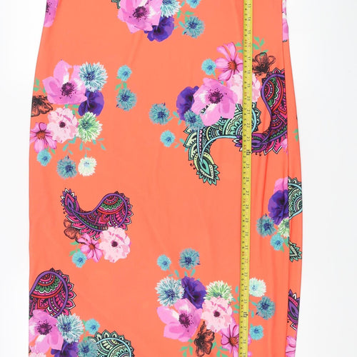 Kaleidoscope Women’s Orange Size 14 Midi Tank Dress Paisley Floral