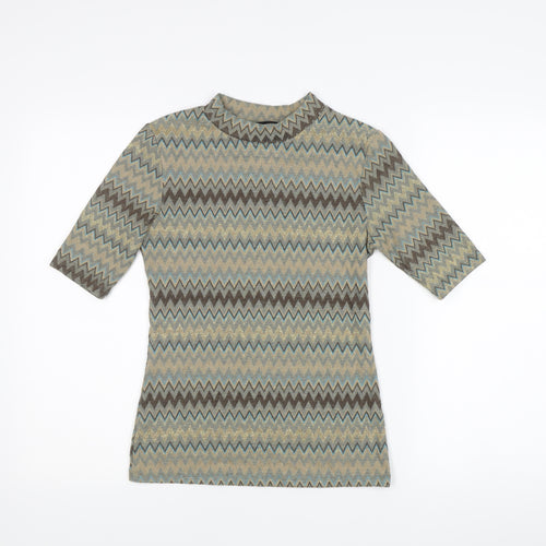 Dorothy Perkins Women’s Multicoloured Geometric Knit Top UK 10 Slim Fit
