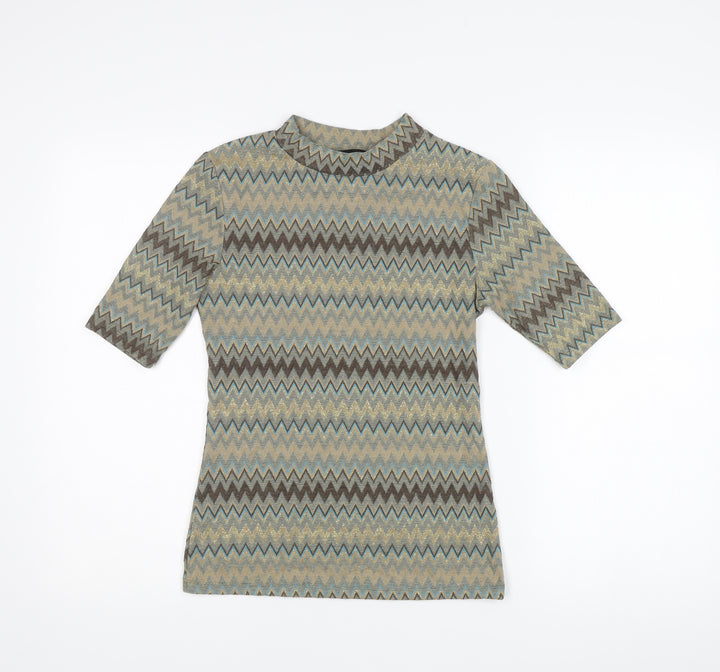 Dorothy Perkins Women’s Multicoloured Geometric Knit Top UK 10 Slim Fit