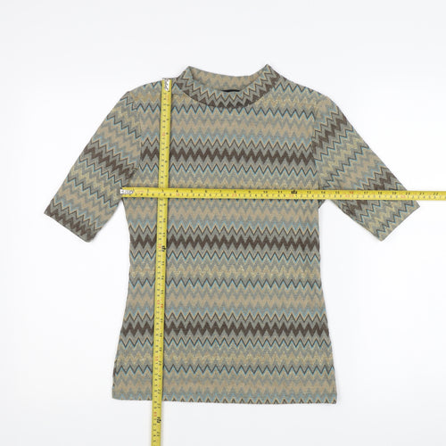 Dorothy Perkins Women’s Multicoloured Geometric Knit Top UK 10 Slim Fit