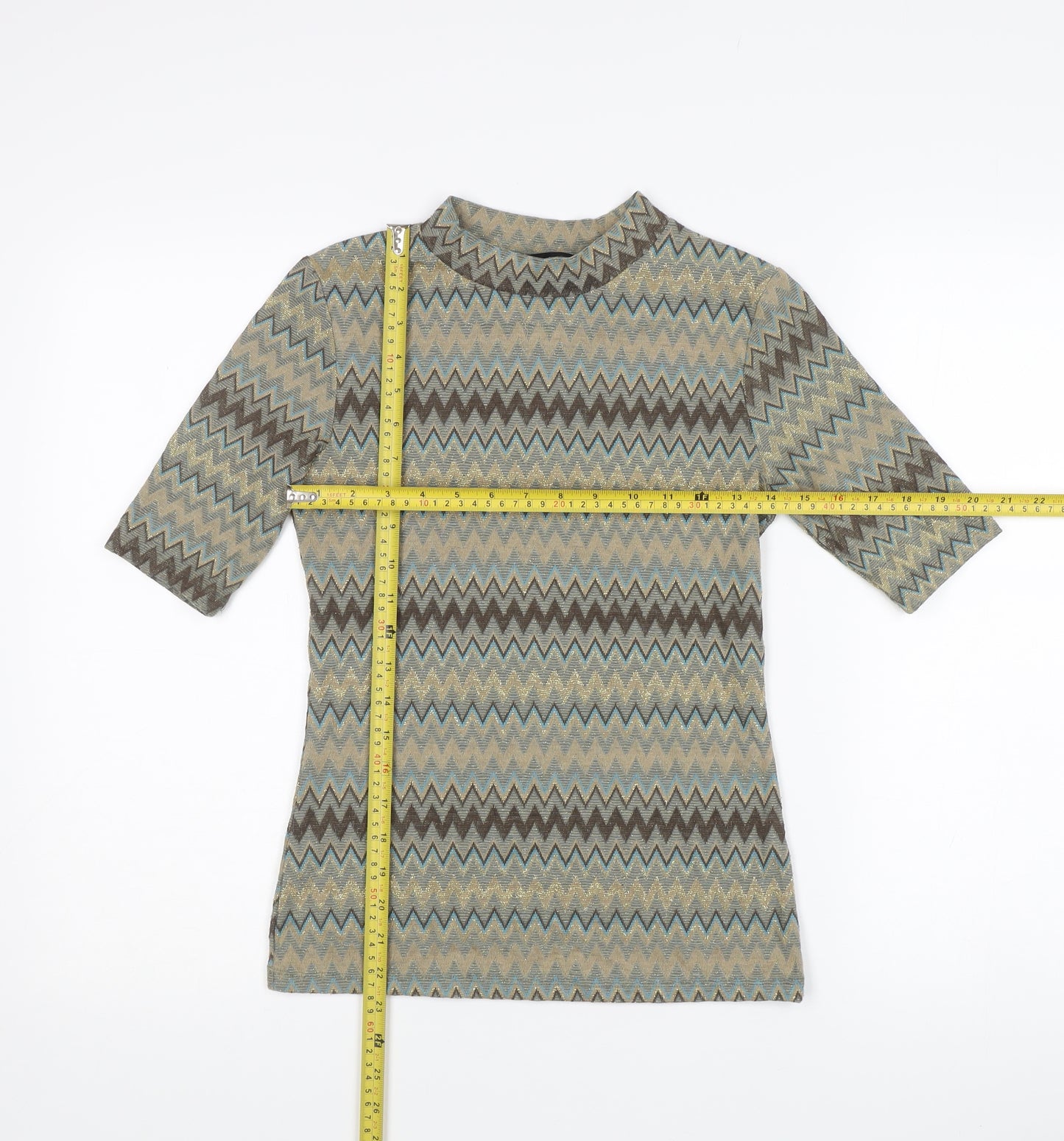 Dorothy Perkins Women’s Multicoloured Geometric Knit Top UK 10 Slim Fit