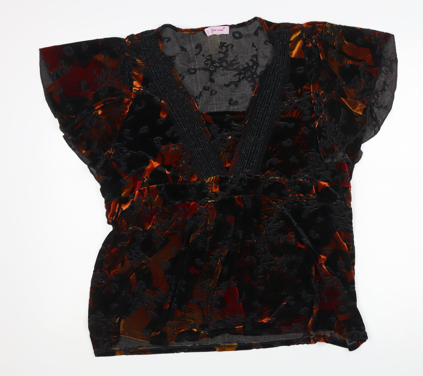 Marks and Spencer Women’s Multicoloured Velvet Tunic Blouse Size 20