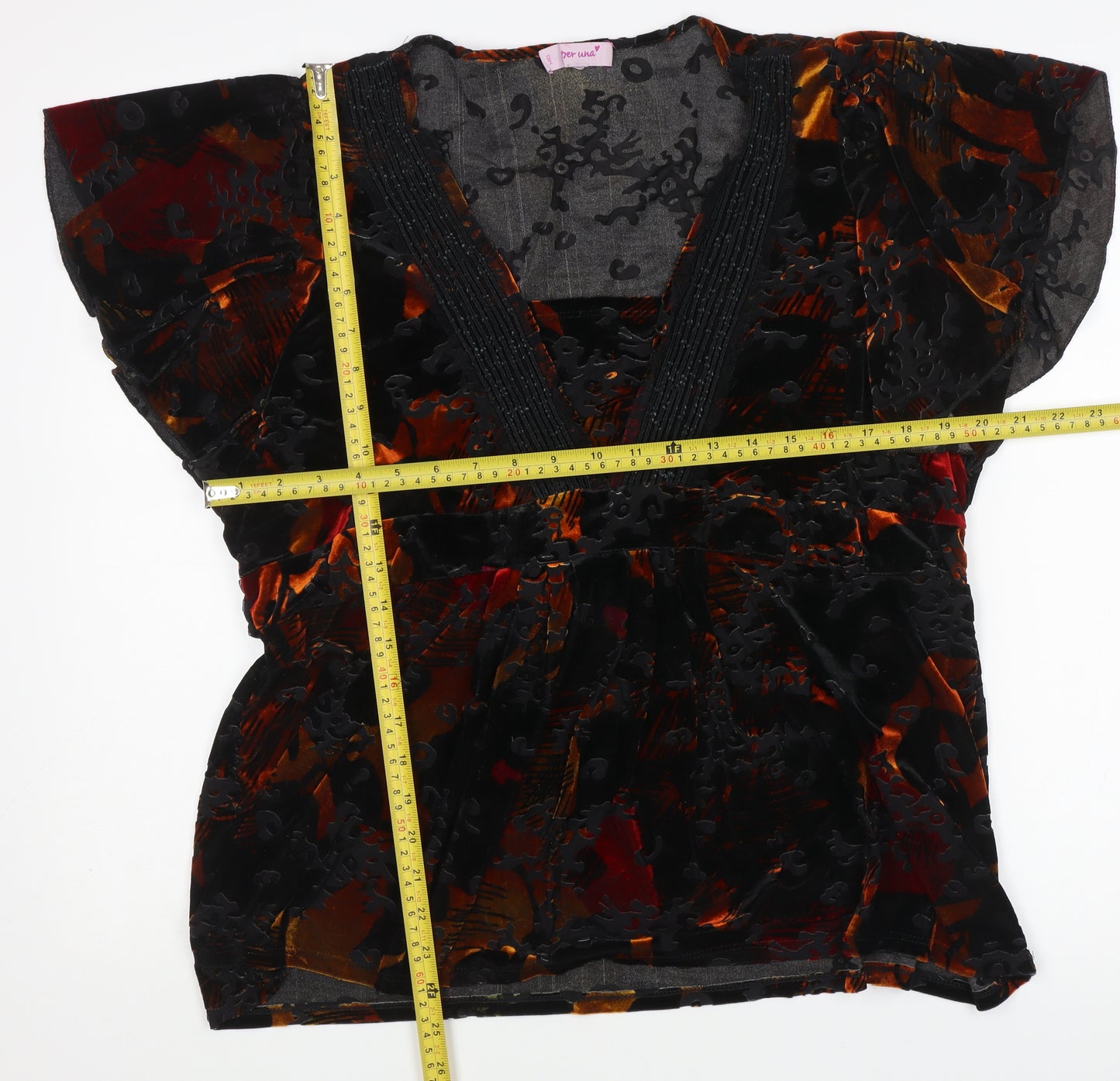 Marks and Spencer Women’s Multicoloured Velvet Tunic Blouse Size 20