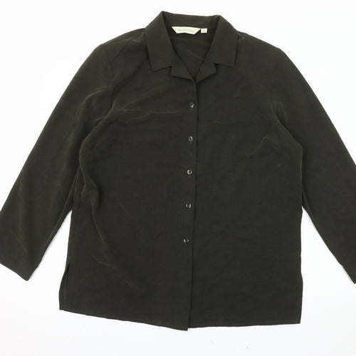 Holmewood Women's Green Size 16 Collared Long Sleeve Button-Up Shirt