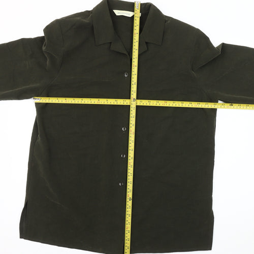 Holmewood Women's Green Size 16 Collared Long Sleeve Button-Up Shirt