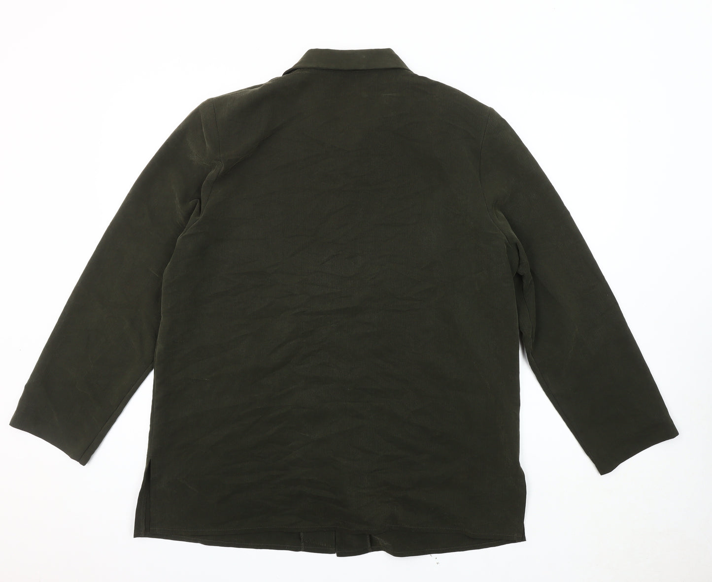 Holmewood Women's Green Size 16 Collared Long Sleeve Button-Up Shirt
