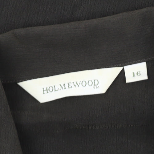 Holmewood Women's Green Size 16 Collared Long Sleeve Button-Up Shirt
