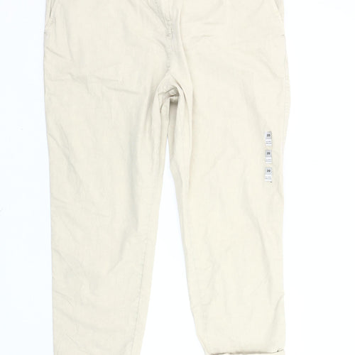 Marks and Spencer Women’s Beige Chino Trousers Size 20 Regular Fit