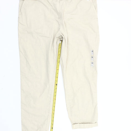 Marks and Spencer Women’s Beige Chino Trousers Size 20 Regular Fit