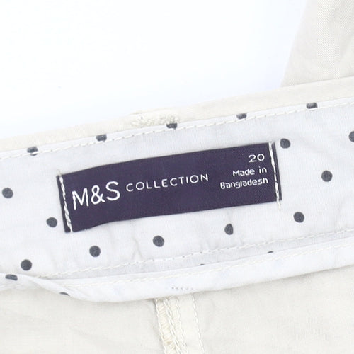 Marks and Spencer Women’s Beige Chino Trousers Size 20 Regular Fit