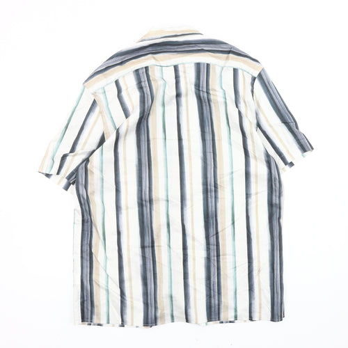 Marks and Spencer Men's Multicoloured Striped M Short Sleeve Shirt