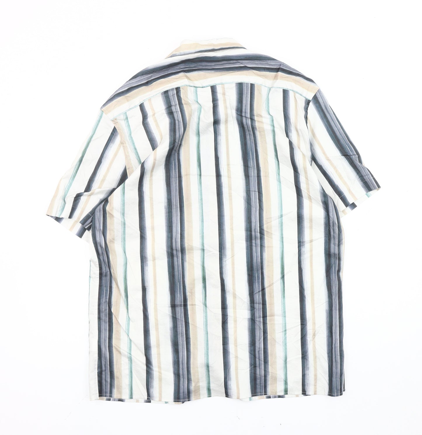 Marks and Spencer Men's Multicoloured Striped M Short Sleeve Shirt
