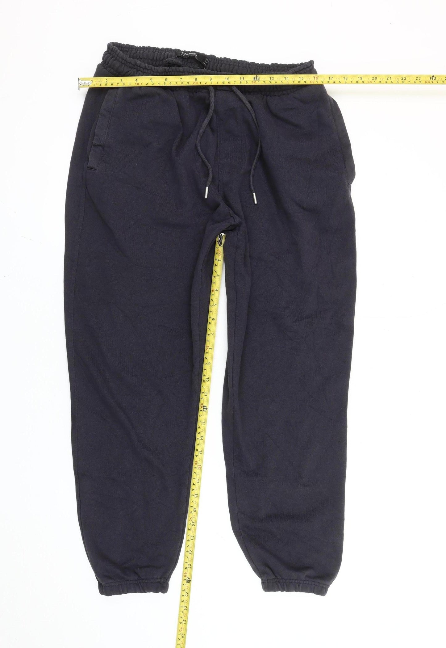Pull&Bear Women Black Size 12 Jogger Tapered Trousers Cotton Blend