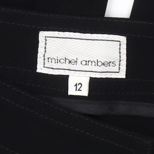 Michel Ambers Women’s Black Size 12 Wide-Leg Dress Trousers