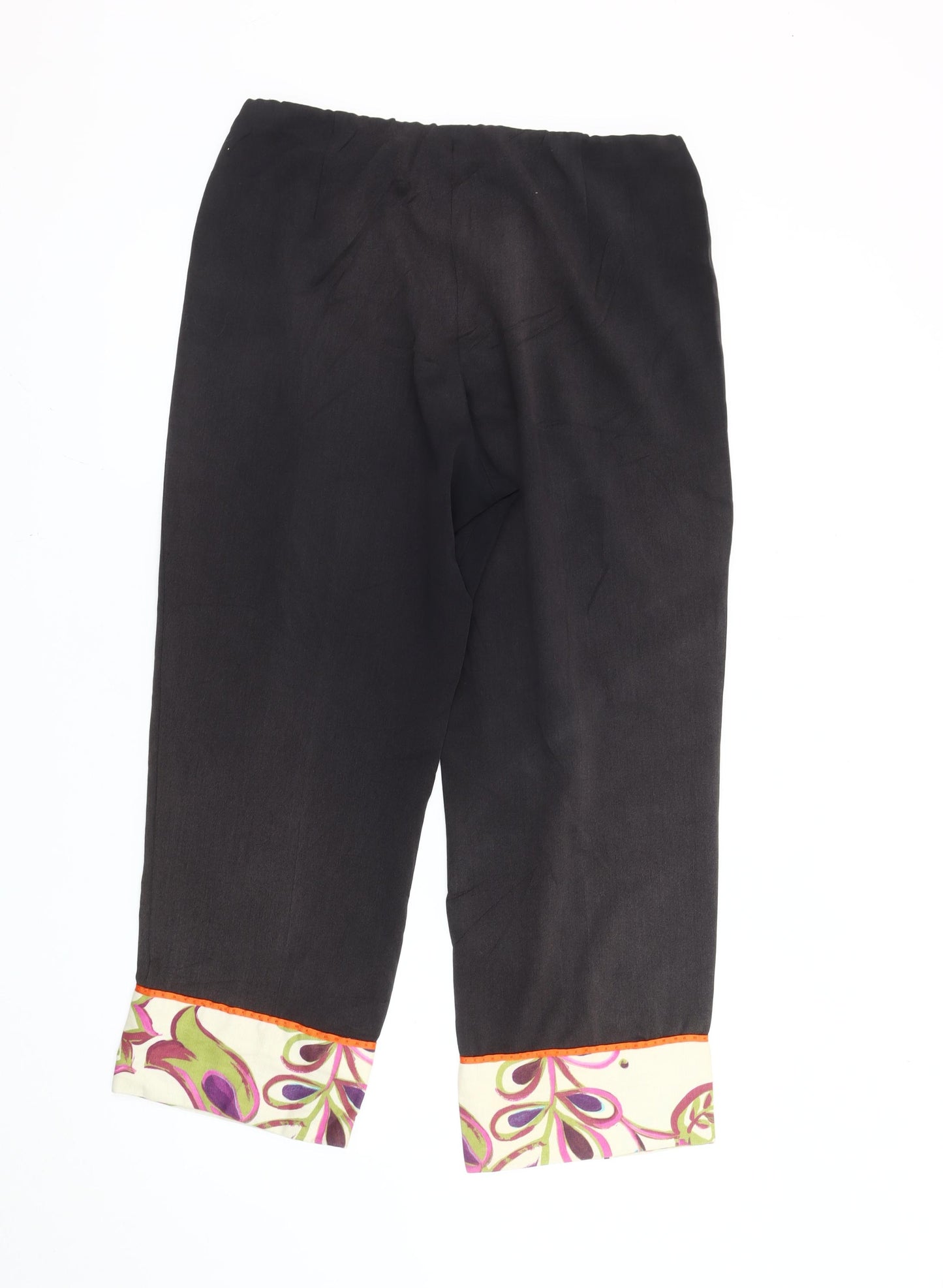 Paul Separates Women’s Black Cropped Cuffed Trousers UK14 Stretch