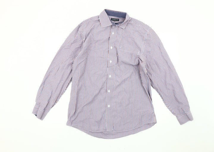 Taylor & Wright Men’s Multicoloured Striped Cotton Shirt L Slim Fit