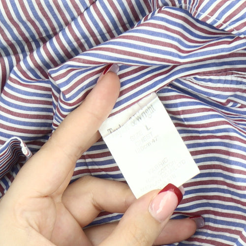 Taylor & Wright Men’s Multicoloured Striped Cotton Shirt L Slim Fit