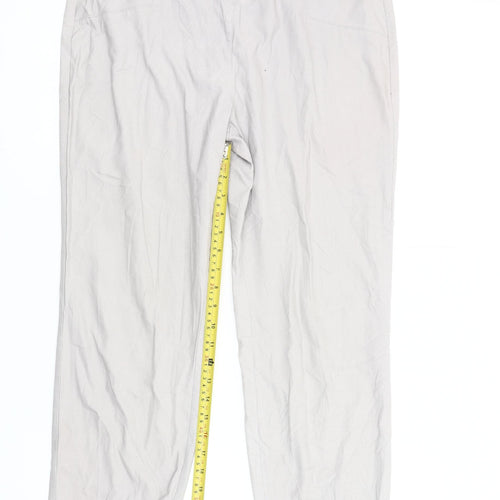Phase Eight Women’s Grey Straight Leg Cotton Trousers Size 14
