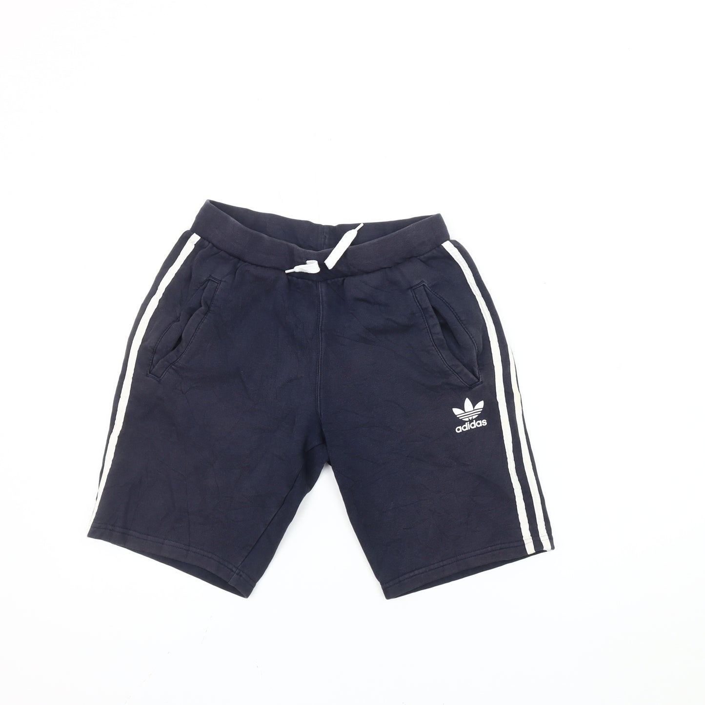 Adidas Boys Blue 12-13Y Athletic Jersey Shorts Elastic Waist Pockets
