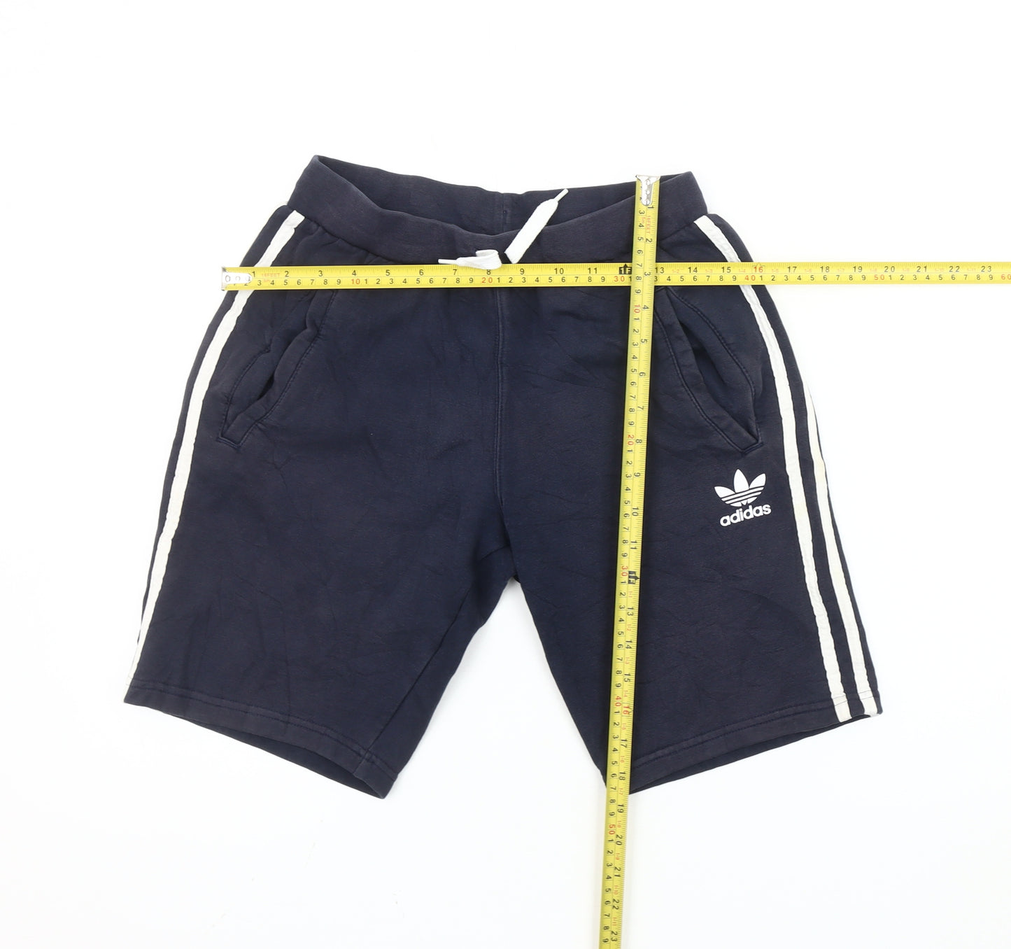 Adidas Boys Blue 12-13Y Athletic Jersey Shorts Elastic Waist Pockets