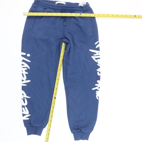 Zara Boys Blue Jogger Trousers 11-12 Years Elastic Waist Fleece Pants