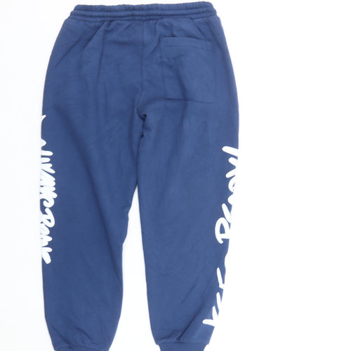 Zara Boys Blue Jogger Trousers 11-12 Years Elastic Waist Fleece Pants