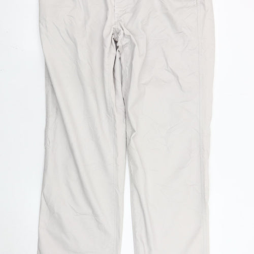 Haggar Men's Beige Chino Trousers 36x32 Straight Leg Cotton Blend