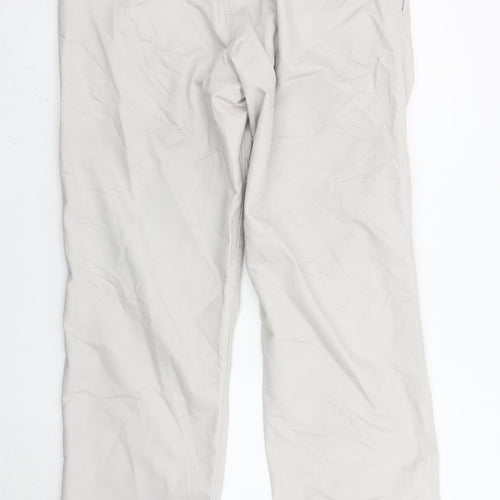 Haggar Men's Beige Chino Trousers 36x32 Straight Leg Cotton Blend