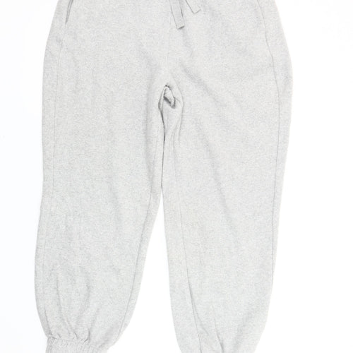 Zara Women’s Grey L Jogger Fleece Trousers Elastic Waist Pockets