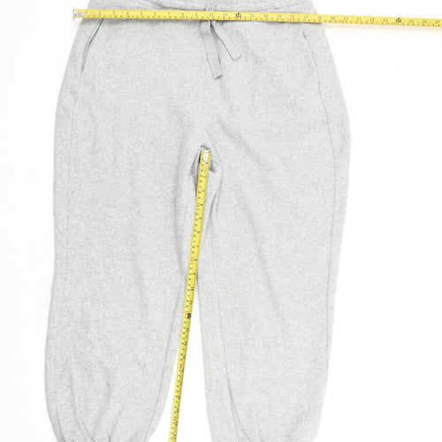 Zara Women’s Grey L Jogger Fleece Trousers Elastic Waist Pockets