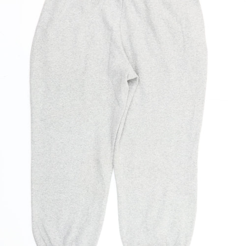 Zara Women’s Grey L Jogger Fleece Trousers Elastic Waist Pockets
