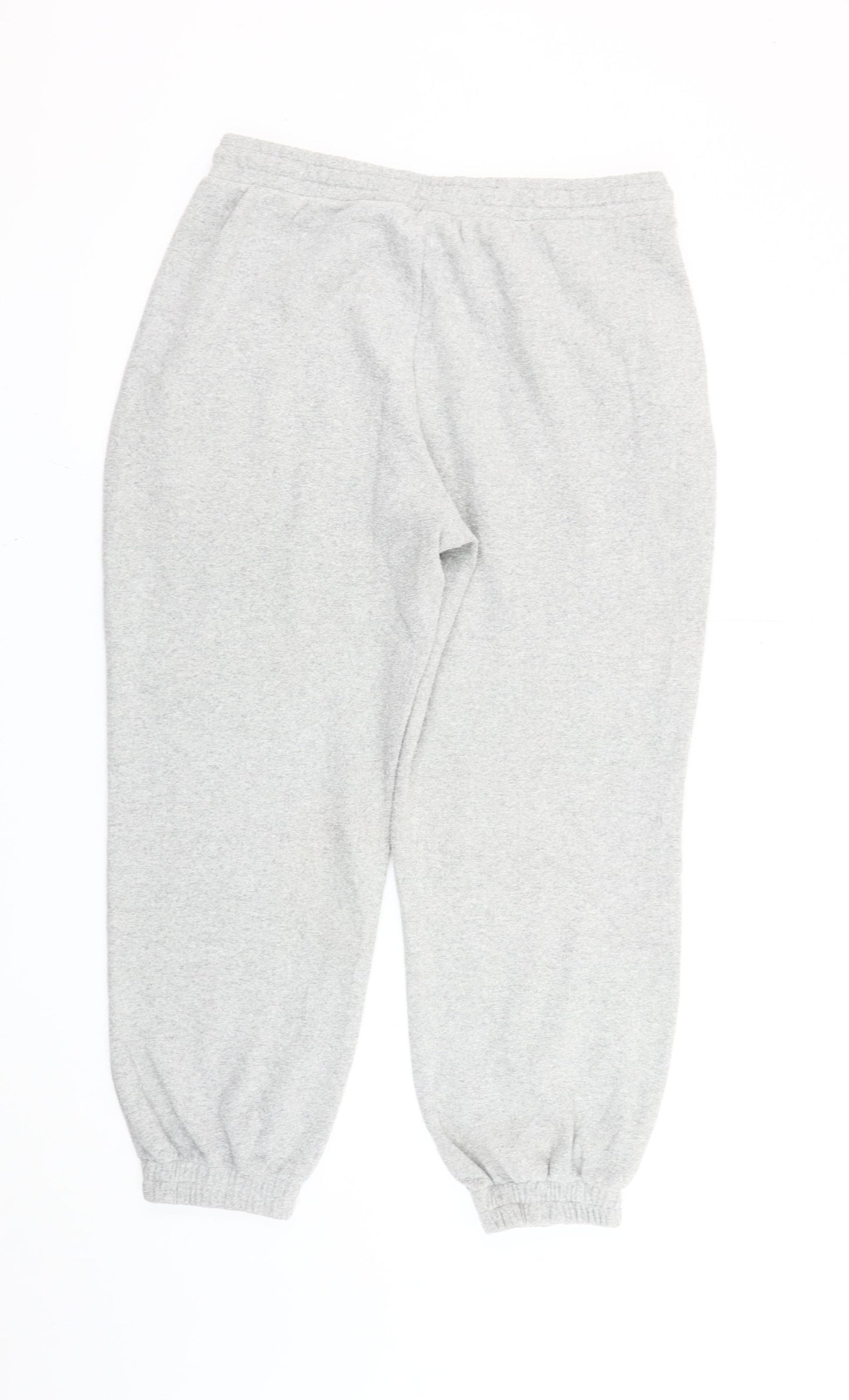Zara Women’s Grey L Jogger Fleece Trousers Elastic Waist Pockets