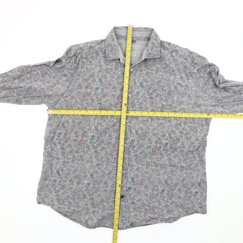 MR. JOHN POCHA Men's Multicoloured XL Floral Cotton Button-Up Shirt