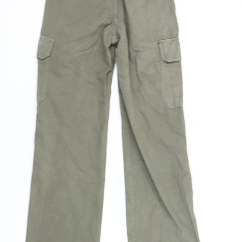 Zara Women’s Green Cargo Trousers Size 4 Regular Fit Mid Rise
