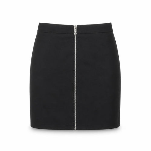 Women's Black High Rise Pencil Skirt L Italian Made Zip Detail
