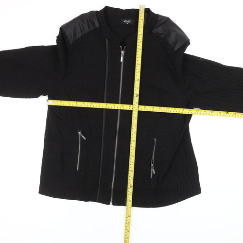 Klass Women’s Black Bomber Jacket Size 20 Full Zip Casual Autumn Winter